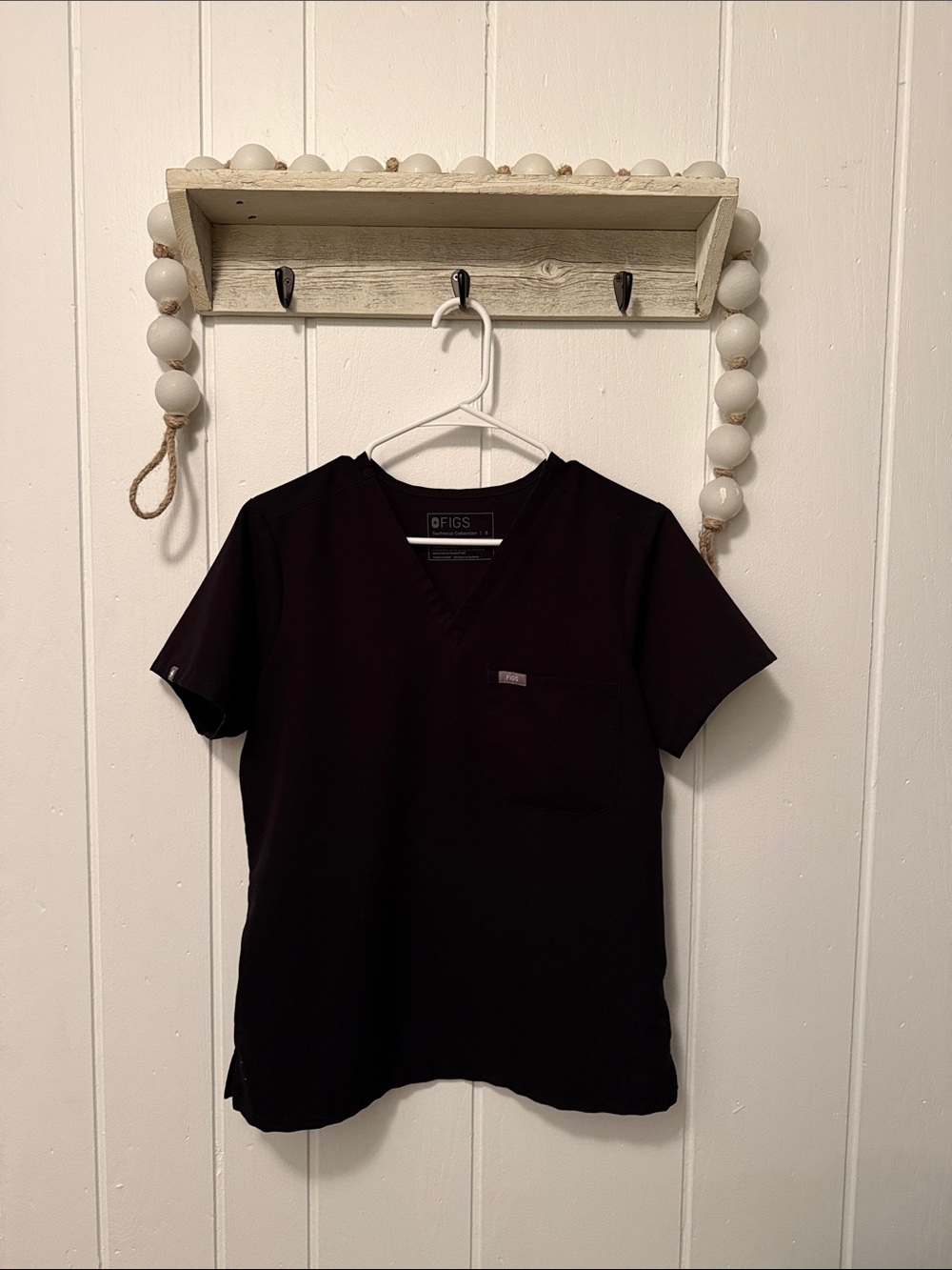 Figs Black Catarina Scrub Top